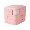thumbnail image 2 of Large Capacity Compression Storage Bags, Three Layer Closet Wardrobe Organizer Blankets Clothes Quilts Organization System Space Saving Vacuum Sealing Dustproof Pouches 23.62x21.26x16.54in Pink, 2 of 7