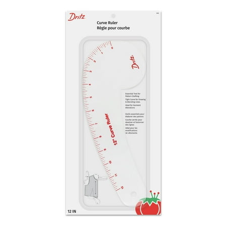 Dritz 12" Curved Ruler for Pattern Drafting, Clear