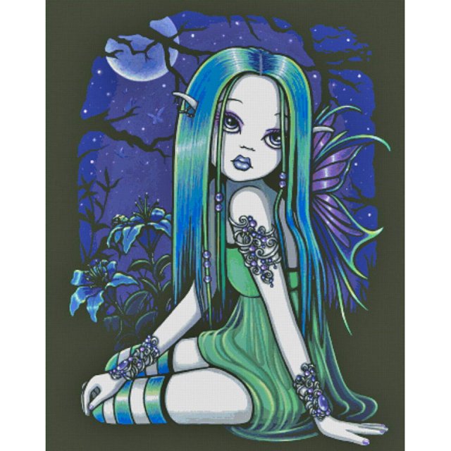 Pintura de diamante (DB2009) Muñeca de ojos grandes Dibujo de diamantes de imitación cuadrados (B1251) 30x40cm Hugtrwg Para estrenar