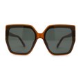 thumbnail image 1 of Womens Oversize Square Minimal Chic Mod Inset Lens Sunglasses Brown Green, 1 of 4