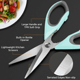 thumbnail image 4 of Jozram 2Pcs Kitchen Scissors, Heavy Duty Shears with Serrated Blade, Ergonomic Handle Food Scissor for Poultry, Herbs, Vegetables Dishwasher Safe, 4 of 7