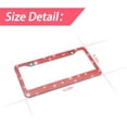thumbnail image 2 of 2PCS Bling Car License Plate Frame, Handcrafted Crystal Stainless Steel License Plate Frame, Sparkly, Durable, Universal Fit, Car Accessories for Girls, Women (Red), 2 of 14