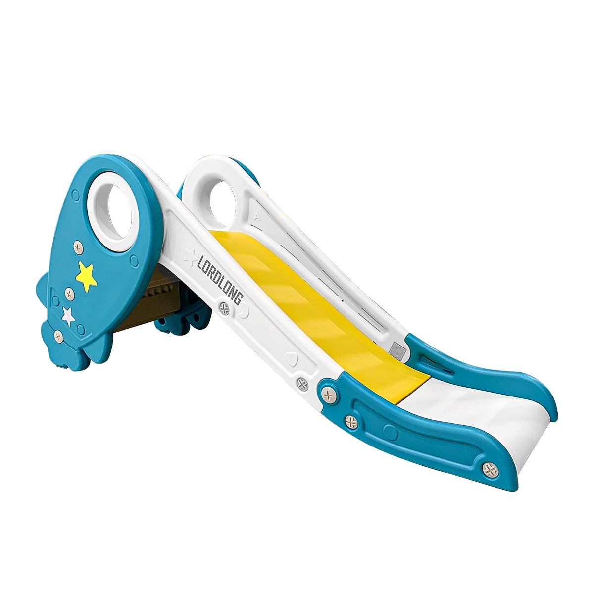 LORDLONG Kid Folding Slides with Stairs, Freestanding Folded Slide