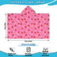 thumbnail image 2 of Strawberry Plants Fruit Flower Pink Pattern Hooded Bath Towel，50"x30" for Ages 3 To 12 Kids, Quick Dry Lightweight Soft Microfiber Hood Beach Towel Cover Up for Kids, 2 of 7
