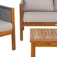 thumbnail image 5 of SAFAVIEH Wilson Outdoor Patio 4 Piece Conversation Set, Grey/Light Grey, 5 of 14