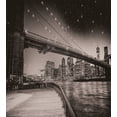 thumbnail image 3 of Ambesonne New York Duvet Cover Sets, Brooklyn Bridge Night, 2-Queen, Dark Sepia Black, 3 of 7