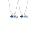 thumbnail image 2 of Delight Jewelry Silvertone Crystal Royal Blue Spinner Mother & Daughter Heart Necklaces (Set of 2), 19"+2", 2 of 4