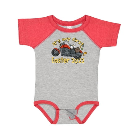 

Inktastic It s My 1st Easter 2022 with Bunny on Motorcycle Gift Baby Boy or Baby Girl Bodysuit