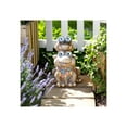 thumbnail image 3 of Frogs Piggy Back Ride with Solar Eyes Statue for Garden Decor - Stone Like Figurine for Front Porch, Outdoor Garden, Patio, and Yard Decor - Sculptural Yard Art for Entryway - 14", Gray & Yellow, 3 of 12