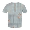 thumbnail image 5 of IYYVV Plus Size Tops For Women Casual Summer Crew Neck Funny Shirt Floral Graphic Womens T Shirts Loose Fit Short Sleeve Cotton Tunic Tops Teen Girl Clothes Fall Fashion 2024 Gray L, 5 of 5