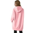 thumbnail image 4 of Resicozy Women's Zip Up Hoodies Plus Size Long Tunic Sweatshirt Casual Fashion Fall Jacket Coat with Pockets Light pink M, 4 of 4