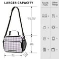 thumbnail image 3 of 6L Leakproof Lunch Tote with Thermal Lining Lunch Bag Picnic Cooler Bag Light Purple Plaid, 3 of 9