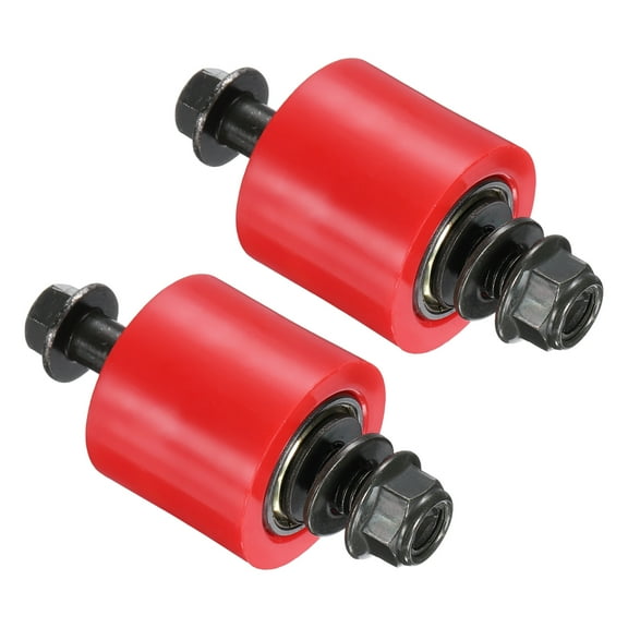 8mm Roller Pulley Tensioner, 2Pcs Chain Roller Pulley Tensioner Mini Bike Parts Nylon Cylinder Type Guide Wheel Chain Guide Slider Set for Mini Motorcycle Dirt Bike, Red