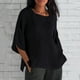 thumbnail image 4 of Vestidos Casuales Para Mujer, Blusas De Mujer De Moda Camiseta de lino con cuello y botones para mujer, informal, de manga larga, para el hogar, 4 of 9