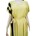 thumbnail image 2 of Bimba Womens Long Rayon Side Pannels Kaftan With Belt Designer Cover Up Caftan Maxi Night Dress, 2 of 5
