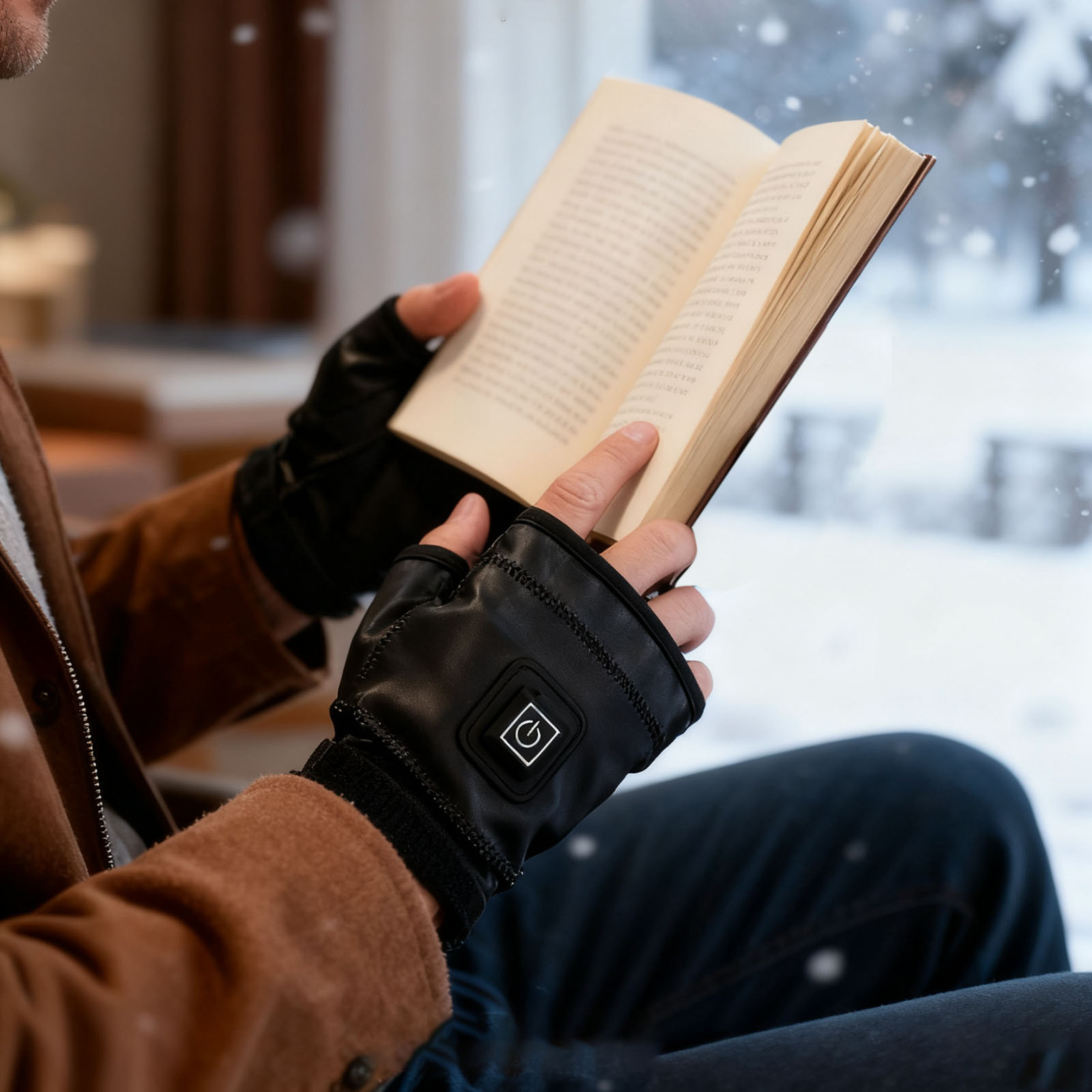 Rechargeable Heated Gloves for Women Men Smart Thermostatic Control Electric Heating Fingerless Gloves Portable Hand Warmer for Outdoor Work Winter Cycling Skiing Hiking Camping and Cold Weather