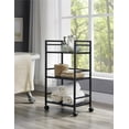 thumbnail image 4 of Ameriwood Marshall 3 Shelf Metal Rolling Utility Cart, White, 4 of 6