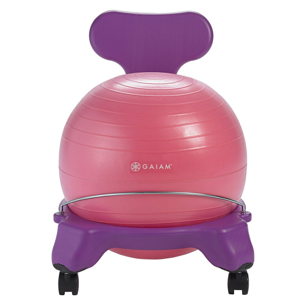 Gaiam Kids Balance Ball Chair, Purple/Pink