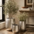 thumbnail image 2 of DecMode 21", 16", 13"H Wide Hammered Silver Aluminum Metal Planter (3 Count), 2 of 14