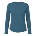 thumbnail image 4 of cfhntfmh Chandails à Manches Longues pour Femmes Hauts d'Entraînement d'Été UPF 50+ Chandails de Protection Solaire pour la Randonnée Col Rond Chandails de Course, 4 of 5
