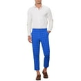 thumbnail image 2 of INSPIRE CHIC Plaid Dress Pants for Men's Flat Front Tapered Cropped Checked Trousers 30 Blue, 2 of 5