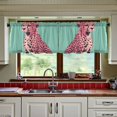 thumbnail image 3 of Yayeee Kitchen Curtains Tier Set of 2 Light Filtering 57"x24" Over Sink Window Panels, Big Pink Cheetah, 3 of 7