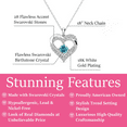 thumbnail image 2 of Cate & Chloe Forever March Birthstone 18k White Gold Plated Women's Necklace, Swarovski Crystals, 2 of 9
