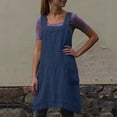 thumbnail image 7 of 2026 Cotton Linen Apron Cross Back Apron for Women with Big Pockets Square Pinafore Dress for Baking Cooking,Blue XXL, 7 of 7