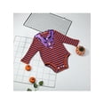 thumbnail image 4 of Sedceaty Baby Romper, Halloween Stripe Cartoon Patterns Lapel Long Sleeve Bodysuit for Girls Boys, 0-3 Years, 4 of 9