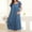 Blue, variant on Purple Women Summer Home Lace Ice Silk Short Sleeve Loose Plus Oversize Nightgown Dress