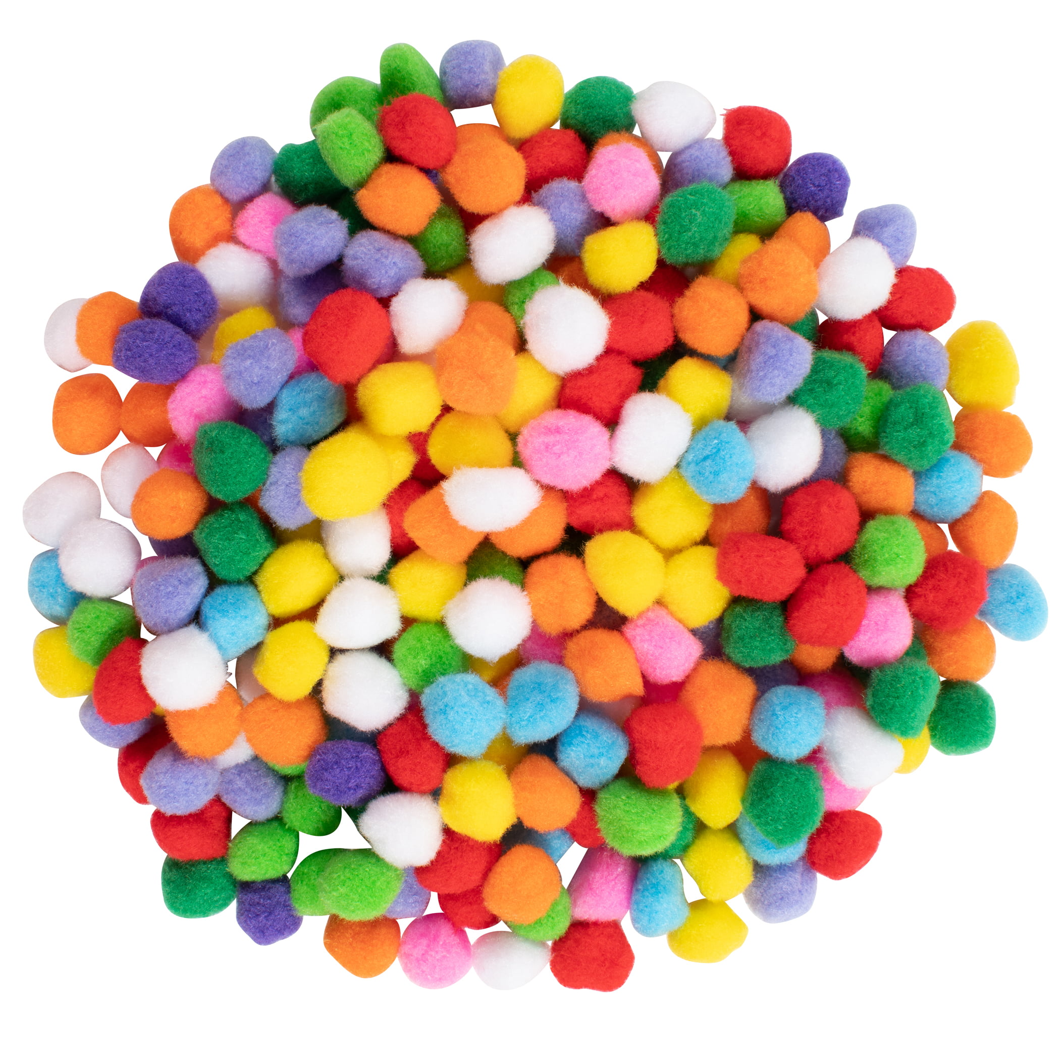 Pom Poms Variety of Bright Colors, 0.50 Inch, Pack of 125