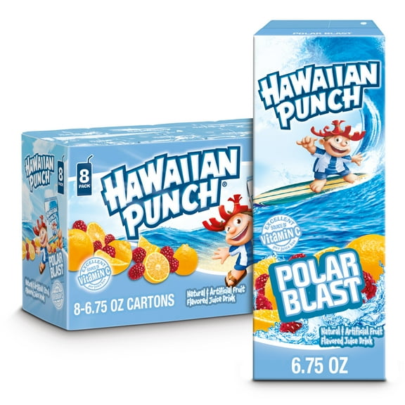 Hawaiian Punch Polar Blast Juice Drink, 6.75 fl oz, 8 Count Boxes