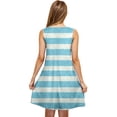 thumbnail image 4 of Ovzne Robes d'Été pour Femmes Robe Décontractée pour Femmes Grande Taille Sans Manches à Col Rond Robe Courte à Rayures Robe Maxi Grande Taille Liquidation, 4 of 5