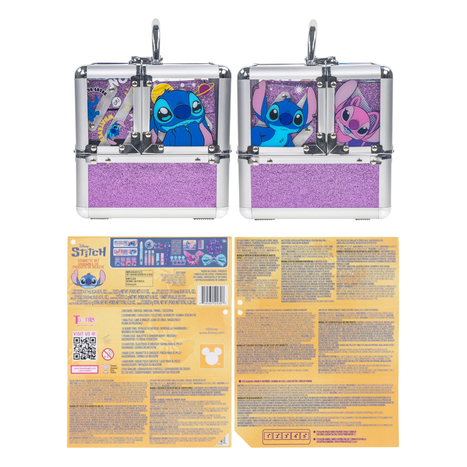 Stitch Beauty Deluxe Train Case, Make Up for Girls, Ages 3+, by Townley Girl