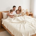 thumbnail image 4 of King Size Blanket,Extra Soft Strip Blanket, Plush Fuzzy Cozy Bed Blankets and Throws for Couch,Bed,Sofa,Lightweight and Versatile Throws for Office Bedroom Picnic Home Decor,90x108" Beige, 4 of 7