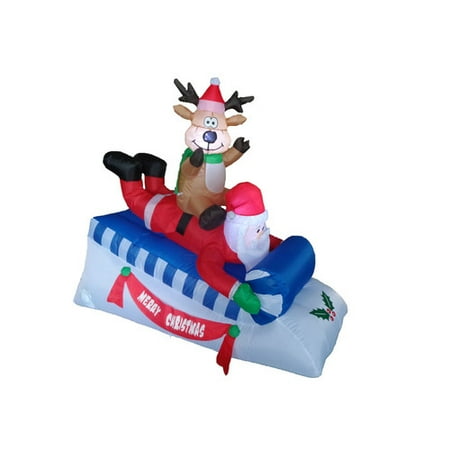 - BZB Goods Santa and Reindeer on Sleigh Christmas Decoration