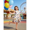 thumbnail image 4 of Aideaone Toddler Girls Dresses Kids Summer Ruffle Sleeve Tie Back Casual Sundress 2-8T, 4 of 7