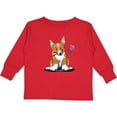 thumbnail image 3 of Inktastic Flower Corgi Boys or Girls Long Sleeve Toddler T-Shirt, 3 of 5