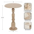 thumbnail image 6 of Kate and Laurel Hingham Vintage Wooden Round Side Table, 16 x 24, Whitewash, Circle Pedestal Table for Use as Bedroom Nightstand, Indoor Plant Stand, or Decorative Living Room Table, 6 of 9