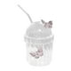 thumbnail image 3 of Vaso de vidrio para beber, regalo estético, taza de café reutilizable de 400 ml para viajes, para batidos, agua helada, té, leche, oficina, boda., 3 of 8