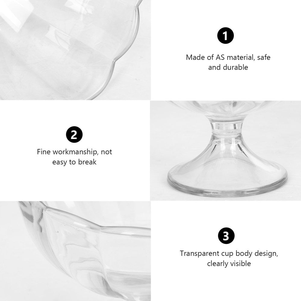 Haayymo Lot De 6 Coupes à Dessert En Verre - Verres à Glace - Crevettes à Manche Court - Verres à Cocktail, Entrée, Salades De Fruits, Bols à Pudding - Gobelets à