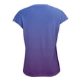 thumbnail image 5 of Women's Gradient Color Transition Knit Short Sleeve Top, Soft Stretchy Crew Neck Pullover Sweater with Breathable Comfort for Casual Daily Wear, Spring Summer Fashion and Versatile Layering Blue S, 5 of 6