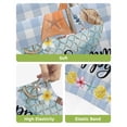 thumbnail image 4 of Summer Nautical Bar Stool Covers Set of 2, Happy Summer Coastal Blue Checkered Stretch Washable Bar Chair Covers with Backs, Removable Pub Counter Height Chair Cover for Kitchen Dining Room Cafe, 4 of 7