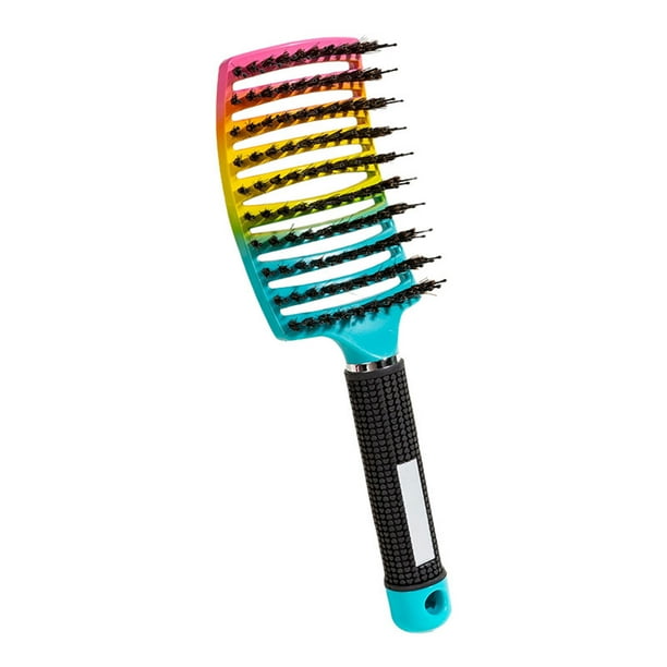 Boar Bristle Hair Brush Curved Vented Oversize Detangling Hair Brush for Women Long Thick Curly