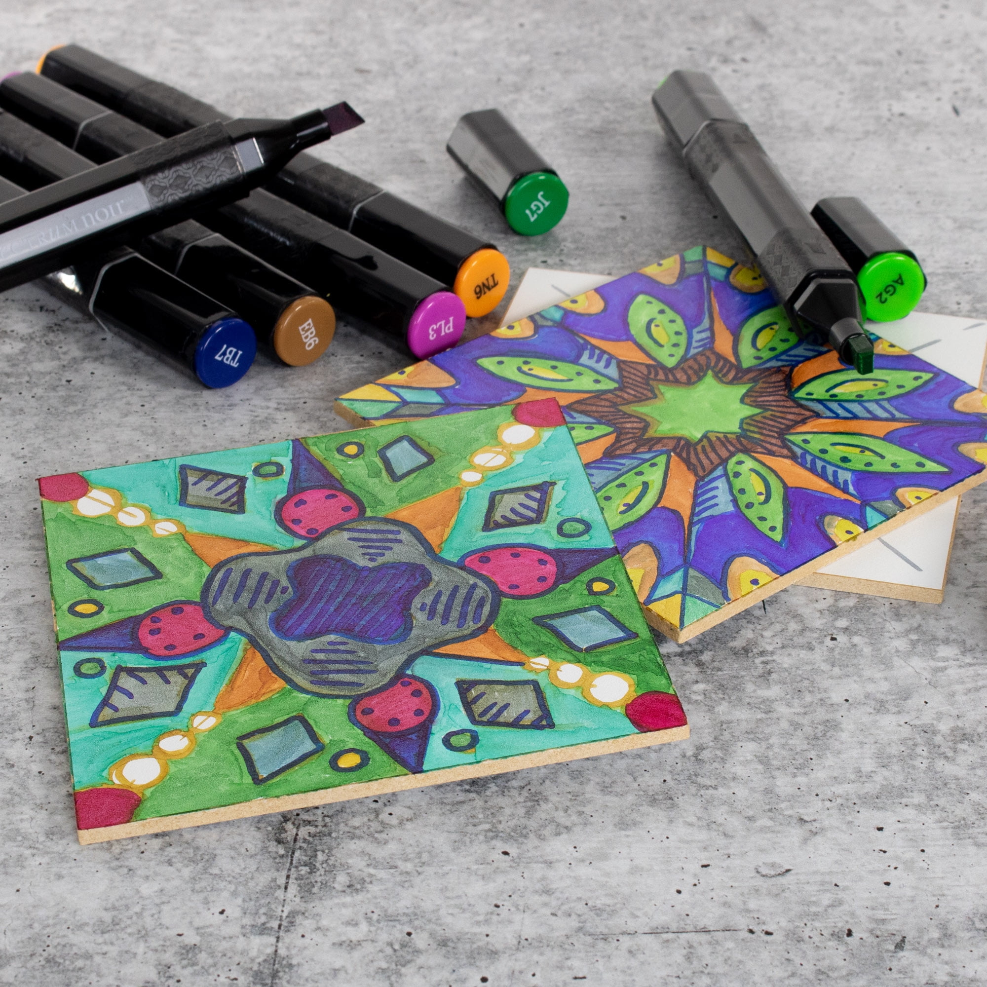 Craft County Assorted Alcohol Markers – Dual Tip – 24 Pack – Multiple Colorful Packs – Color, Draw, and Blend
