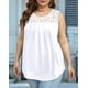 thumbnail image 5 of Camisetas de Tirantes de Verano para Mujer, Corte Holgado, Túnicas Plisadas, Escote Redondo, Sin Mangas, Encaje, Dobladillo Curvo, Fluidas. M, 5 of 7