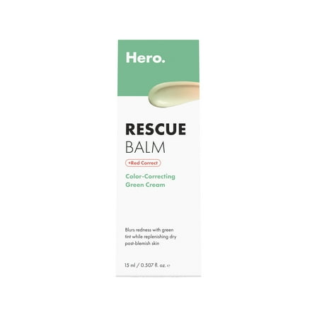 Hero Cosmetics Rescue Balm  Red Correct, Post-Blemish Color-Correcting Cream, 15ml