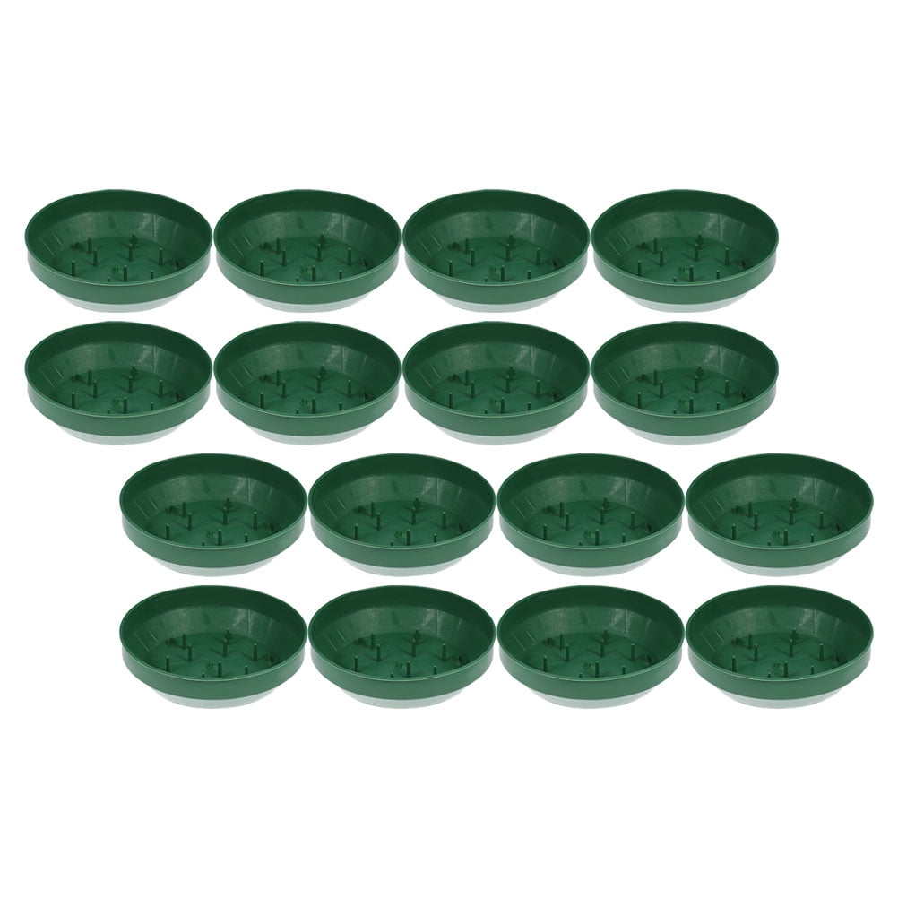 HOMEMAXS 16 Pcs Arrange Mousse Flower Mud Fixing Plate 14.50X14.50X4.00CM Green