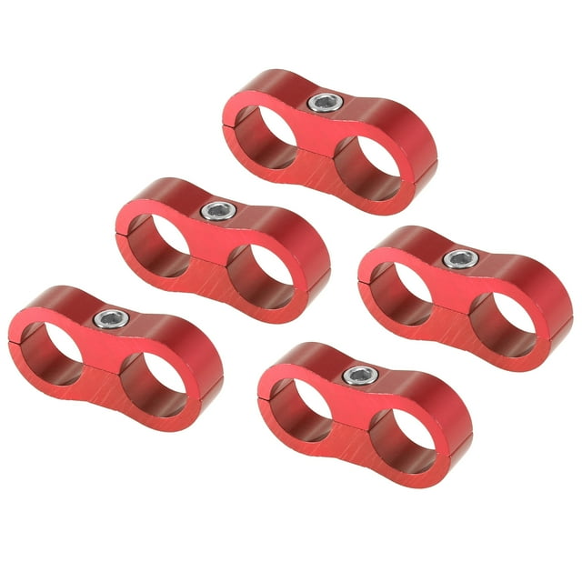 Unique Bargains 5 Pcs AN6 Hose Fuel Line Separator Clamp Blue