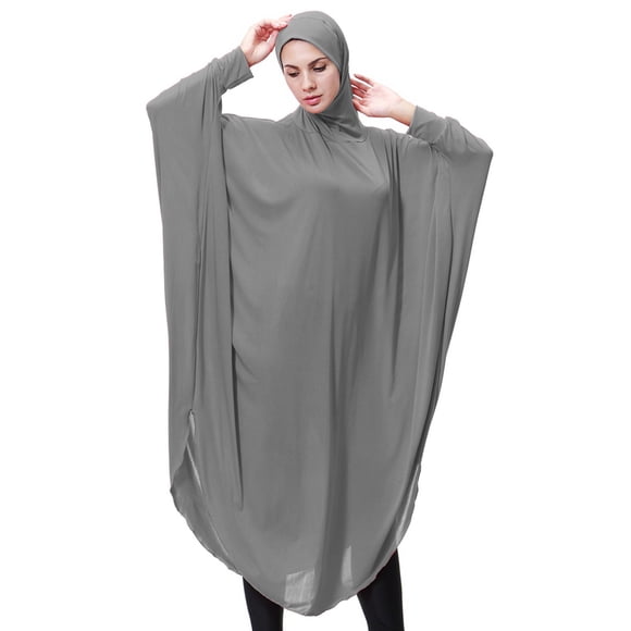 Long Hooded Robe for Women, Solid Color Daily Wear, Flowing Kimar Modest Cover with Generous Drape in 12 Colors